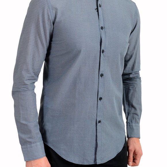 Hugo Boss Men's "Rikki_53" Slim Fit Geometric Print Long Sleeve Casual Shirt - Picture 2 of 9